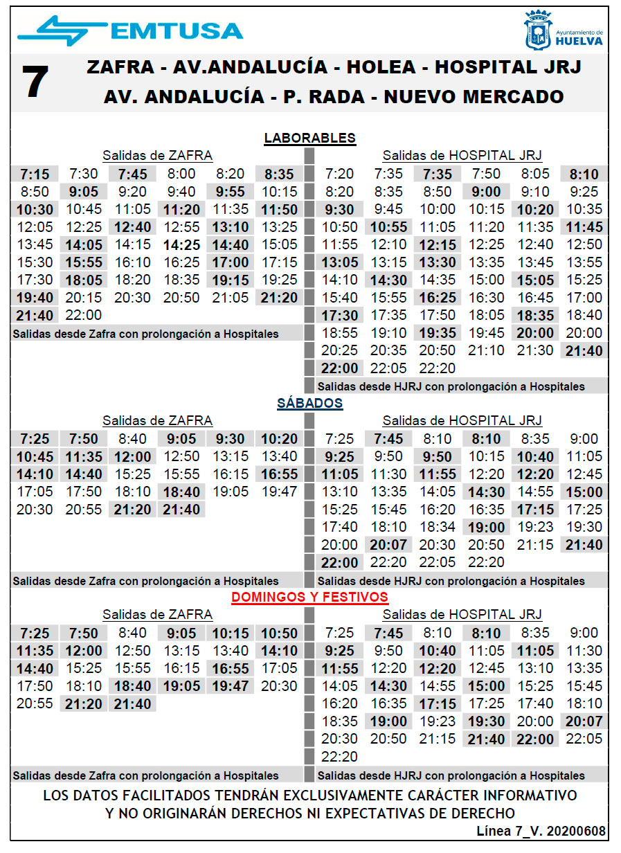 horario emtusa linea 7 20200611