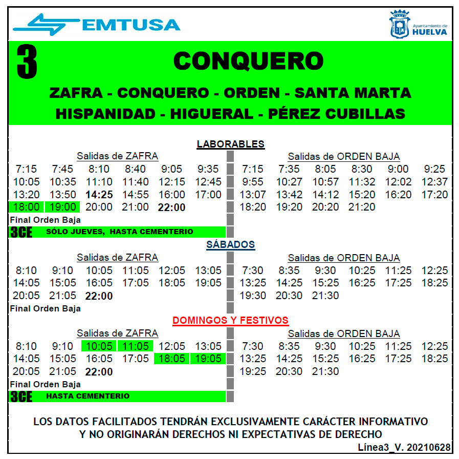 horario emtusa linea 1 20210628
