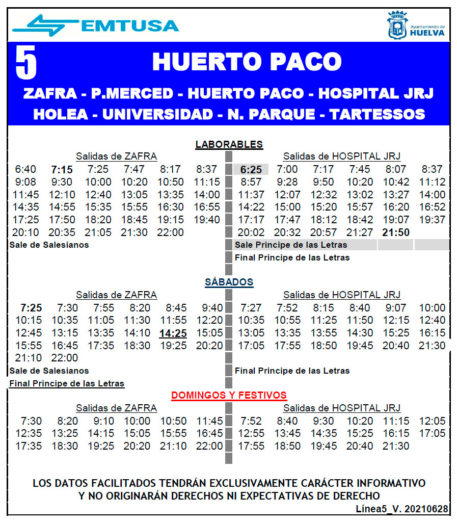 horario emtusa linea 1 20210628