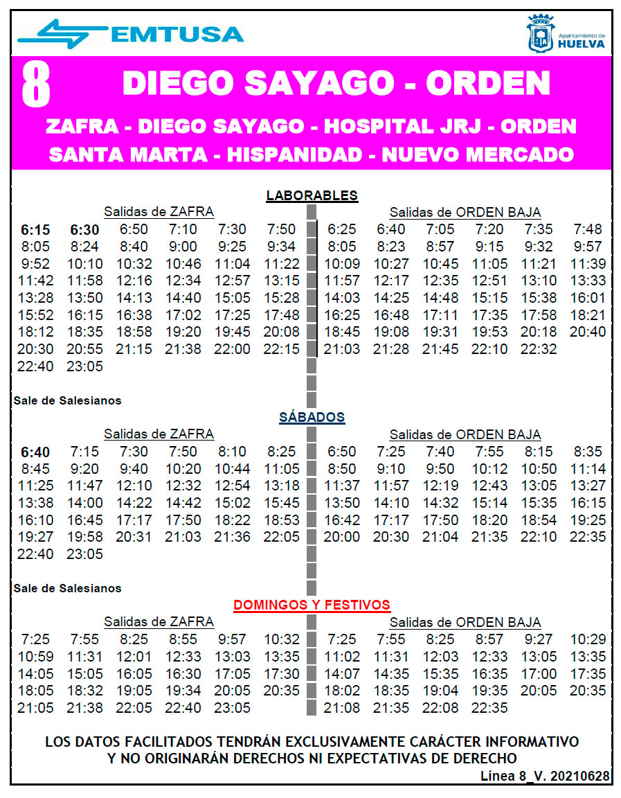 horario emtusa linea 1 20210628