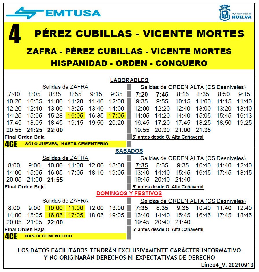 horario emtusa linea 1 20210906