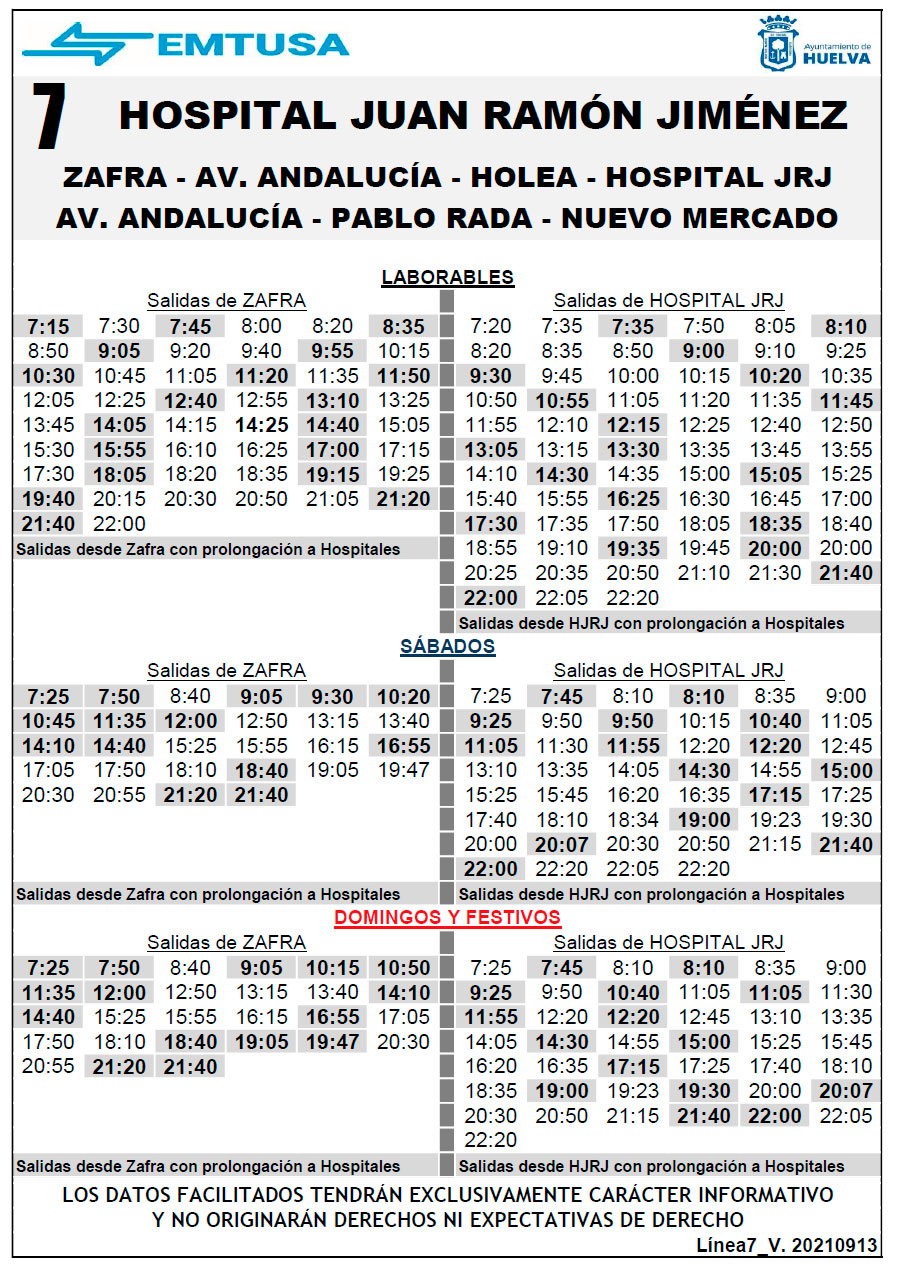 horario emtusa linea 1 20210906