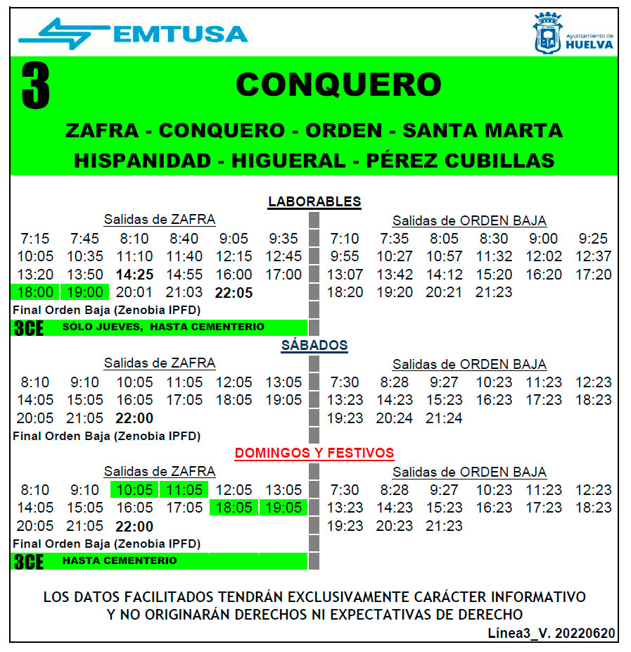 horario emtusa linea 1 20220620