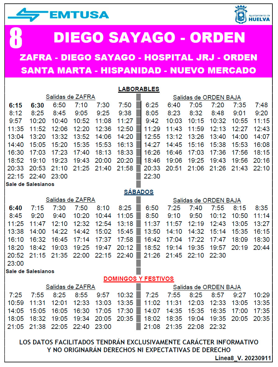 horario emtusa linea 8 20230911