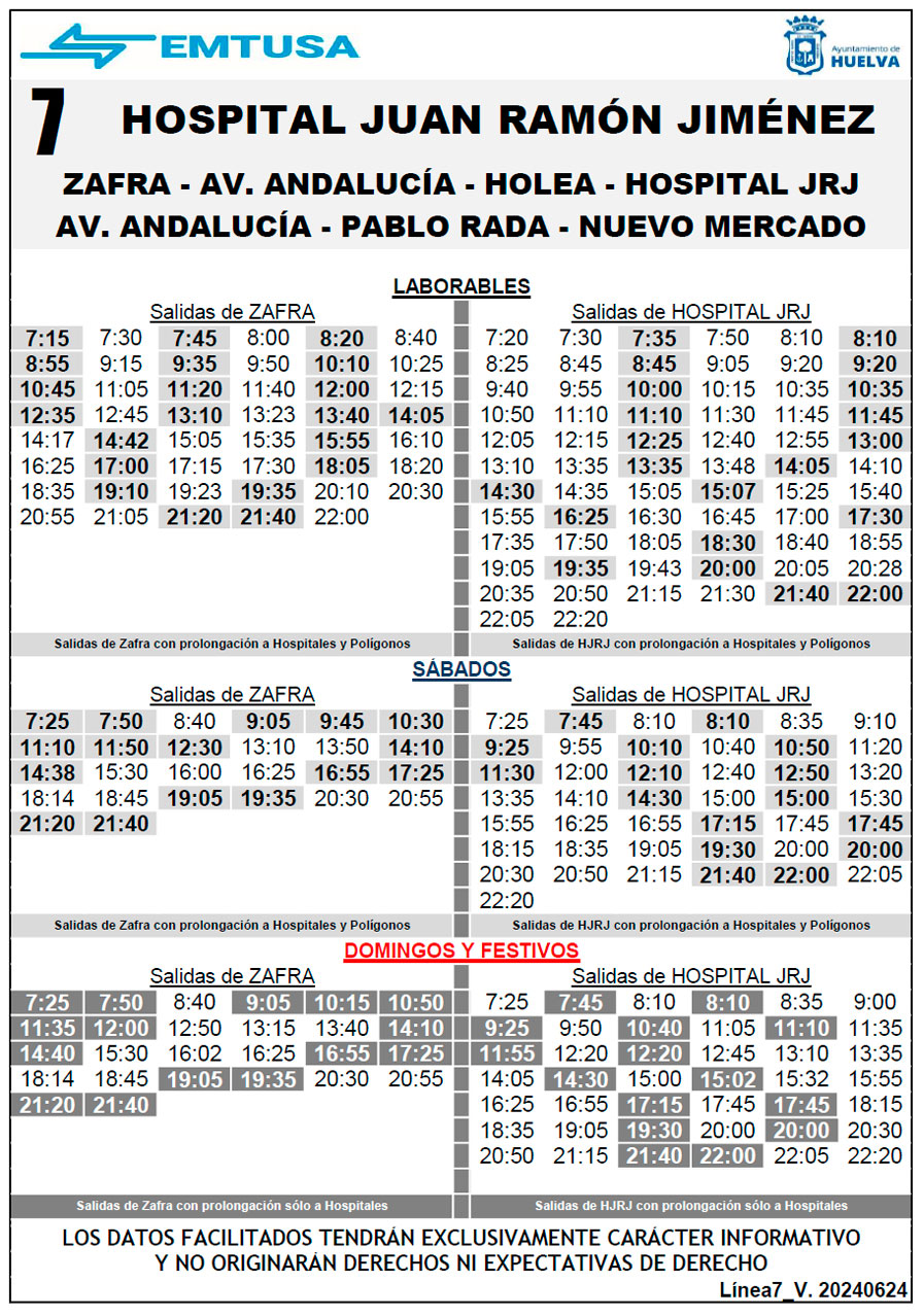 horario emtusa linea 7 20240624
