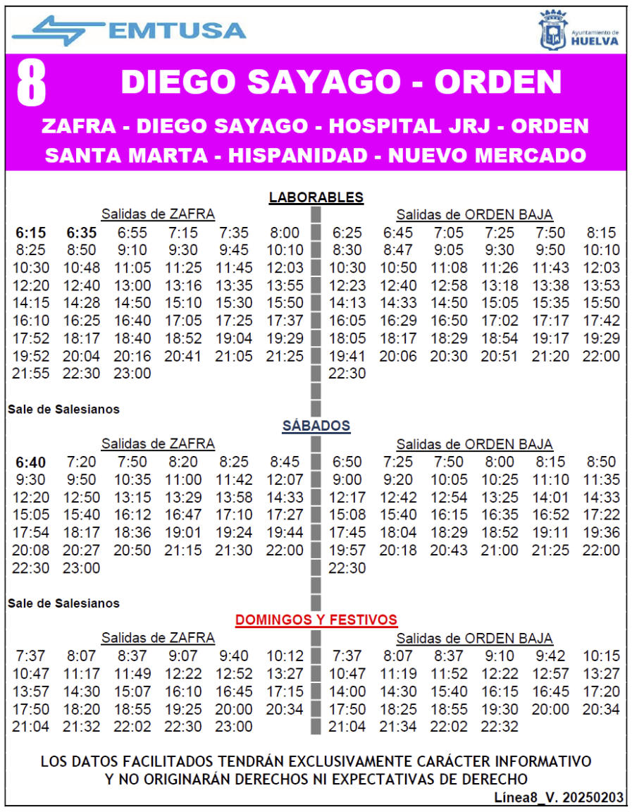 horario emtusa linea 8 20250210